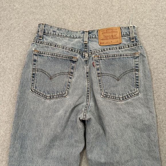 Vintage Levi's 512 Slim Fit Tapered Leg Jeans size  11 JR. L Raw Hem High Rise - Picture 8 of 16